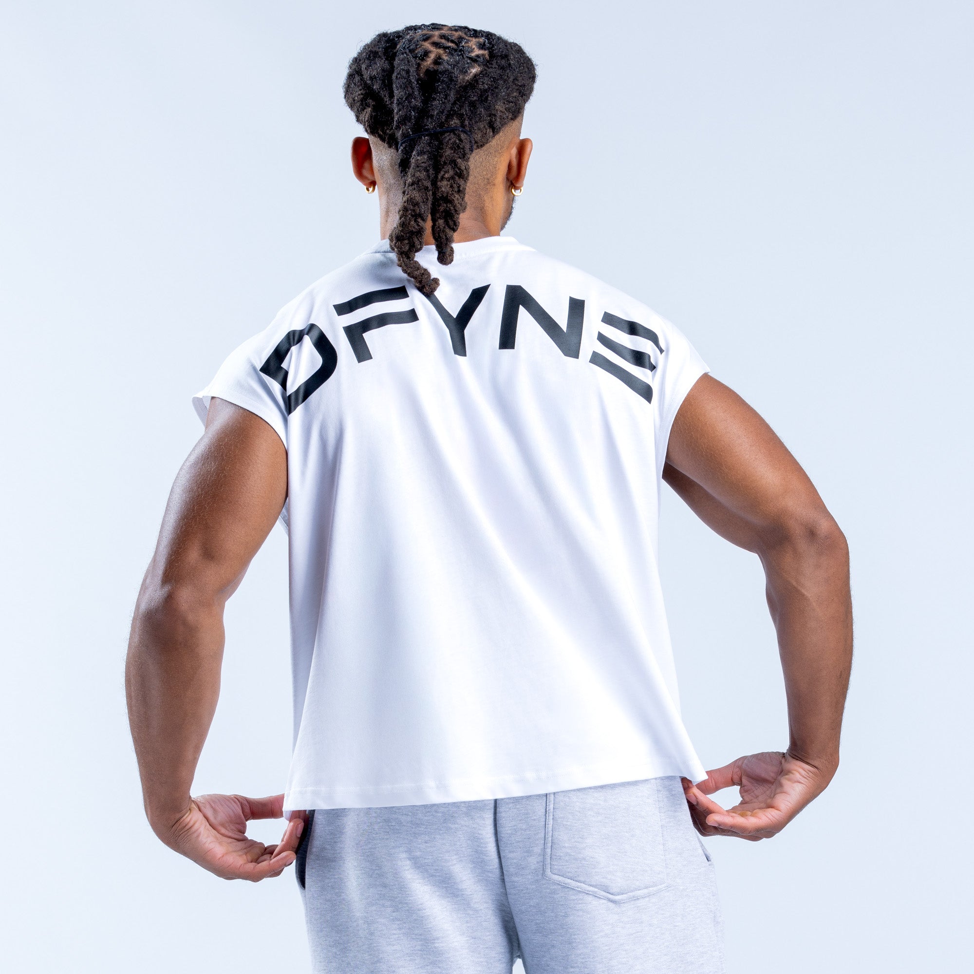 DFYNE Signature Crop Muške Majica bez Rukava Bijele | FVJNS6491