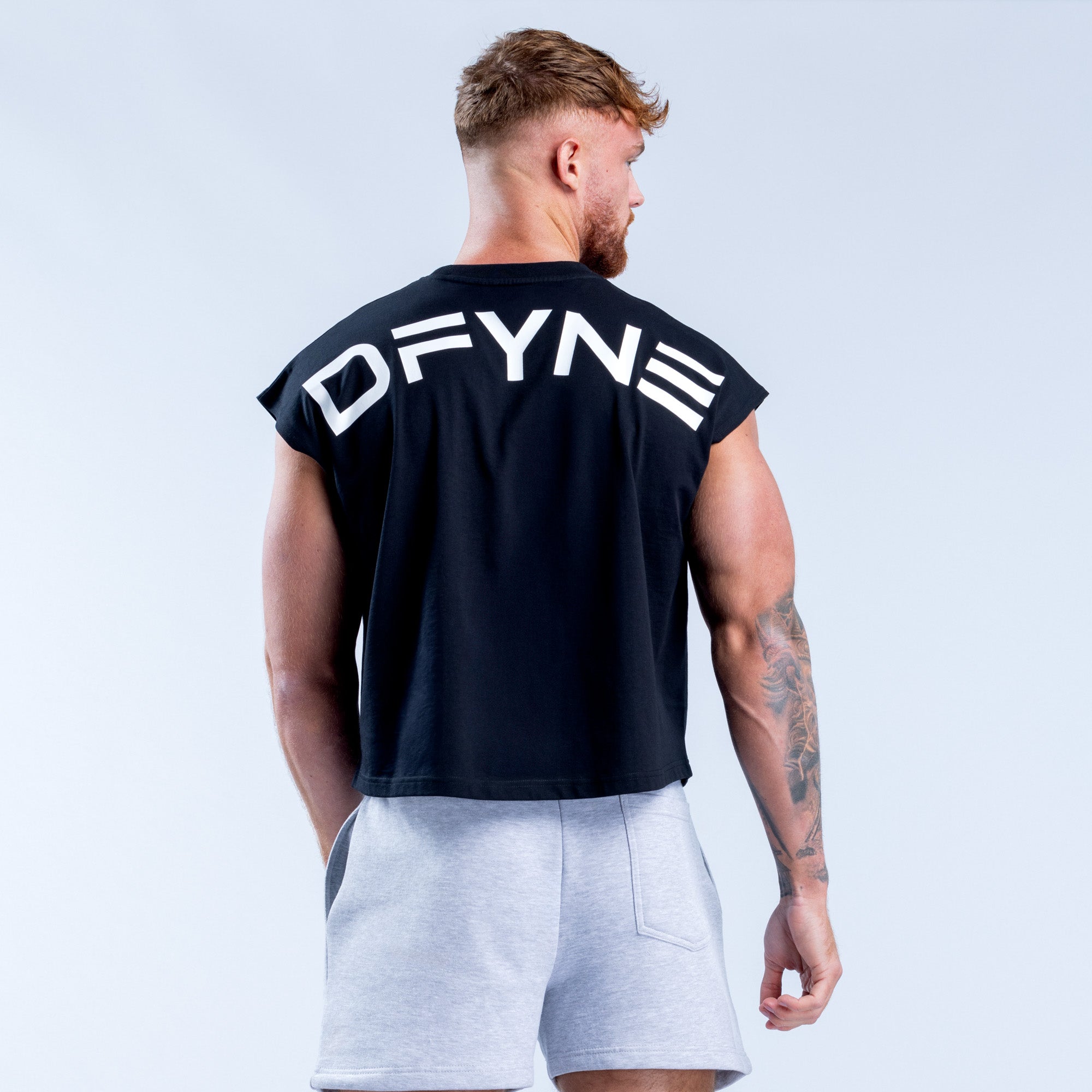 DFYNE Signature Crop Muške Majica bez Rukava Crne | PXDVG7560